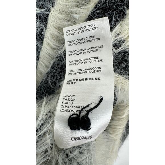 Anthropologie Cindy Eyelash Half Zip Pullover Sweater Womens XS Black Cream - Picture 8 of 13